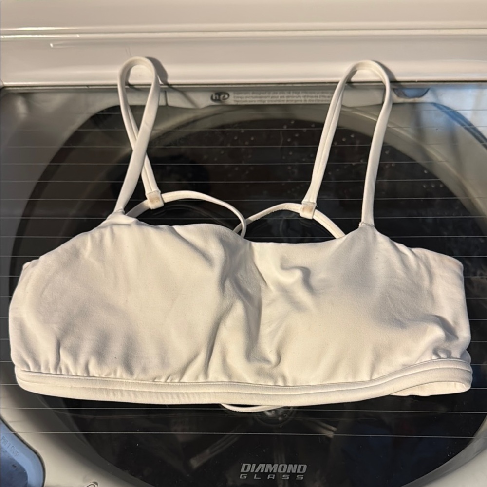 Lululemon White Strappy Back Sports Bra